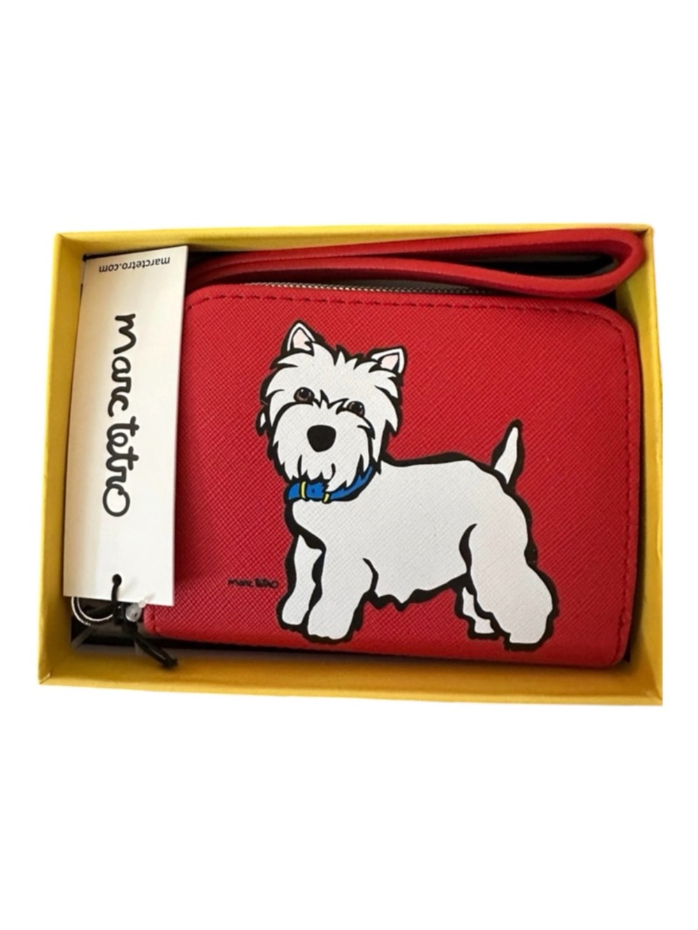 Marc Tetro Wristlet or Wallet Red & Yellow New in Box Perfect Novelty Gift.